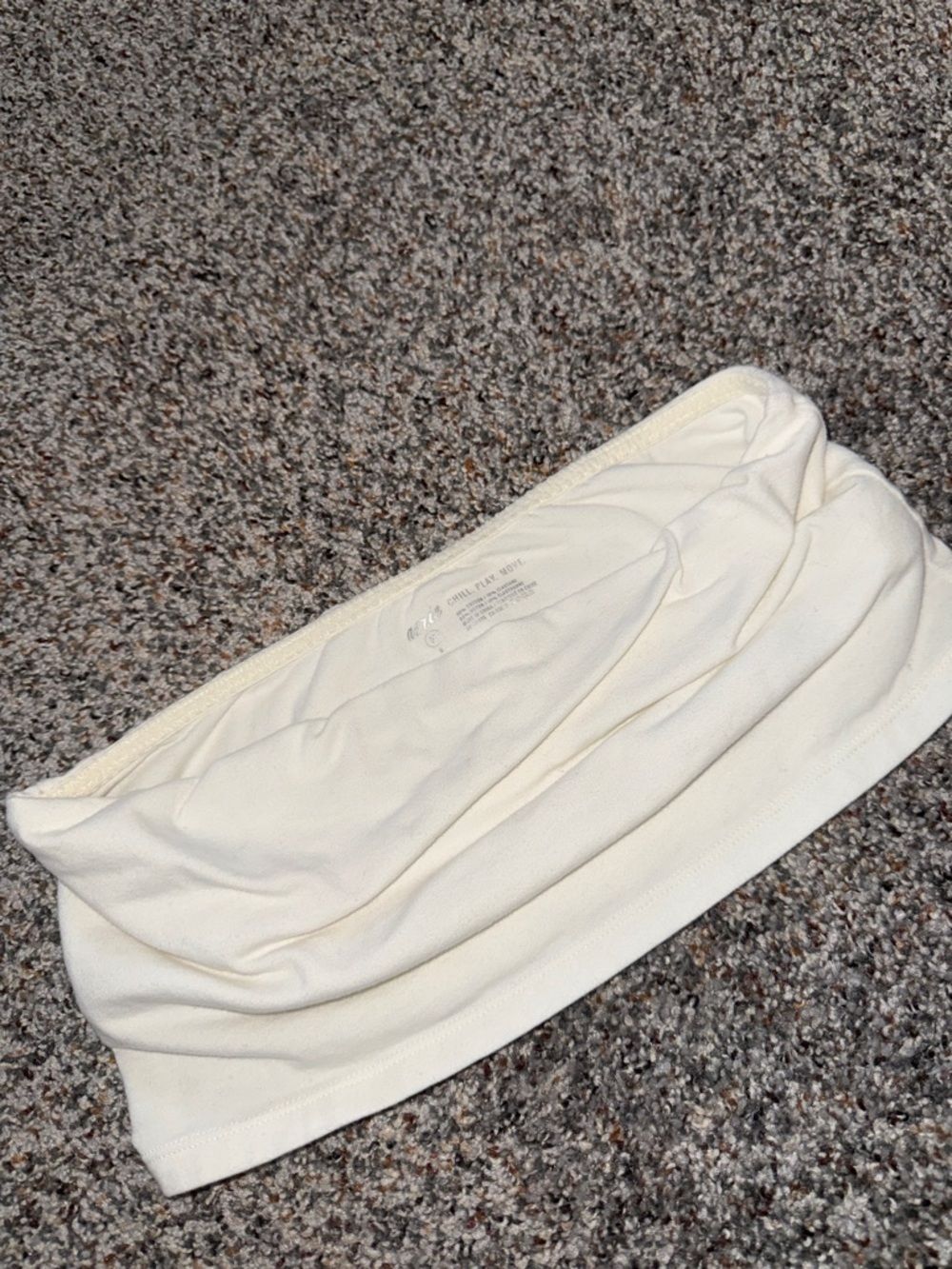 AERIE Gildan Cream Strapless Bandeau Tube Top